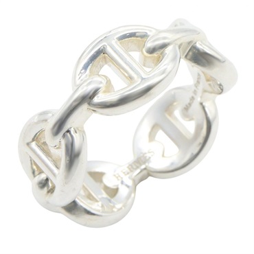 HERMES Chaine dancre Enchainee PM Ring Silver925 Used women US size 4 #48
