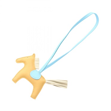 HERMES Rodeo PM bag charm Agneau milo leather Paille celeste craie Used Women