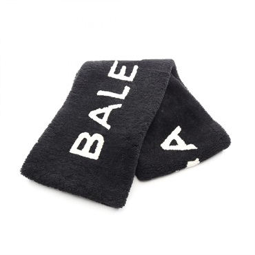 BALENCIAGA logo Scarf Mouton Black White Used unisex