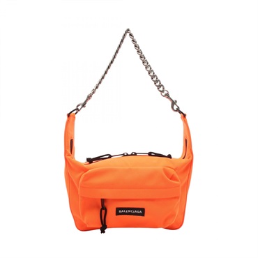 BALENCIAGA Raver Medium Chain Shoulder Bag 741080 canvas Orange Used Women