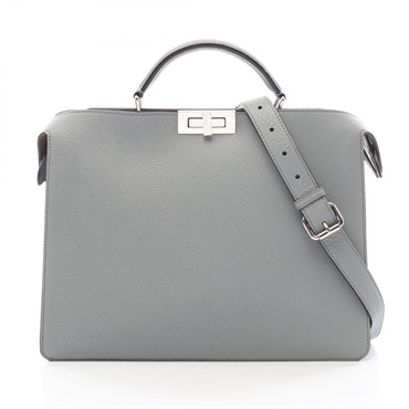 FENDI Peekaboo ISeeYou Medium Shoulder Handbag 7VA529 leather Blue Used mens