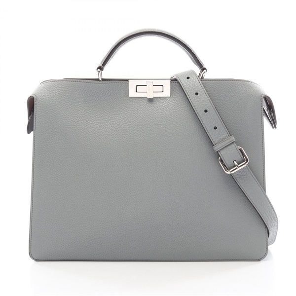 FENDI Peekaboo ISeeYou Medium Shoulder Handbag 7VA529 leather Blue Used mens