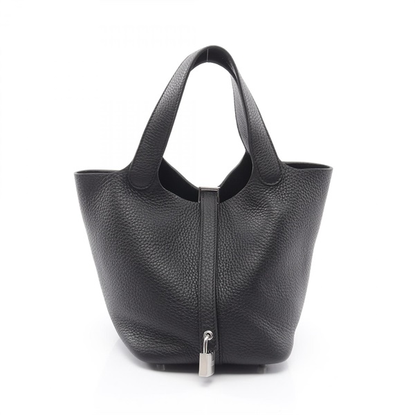 HERMES Picotin Lock PM Tote Handbag Clemence leather Black SHW Preowned Women G