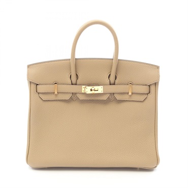 HERMES Birkin 25 Handbag Togo leather Beige Marfa GHW Used Women B