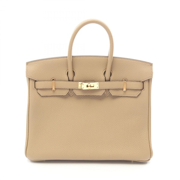 HERMES Birkin 25 Handbag Togo leather Beige Marfa GHW Used Women B