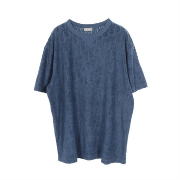 Christian Dior Oblique Pile T-shirt 113J692A0614 cotton Blue Used mens szie XL