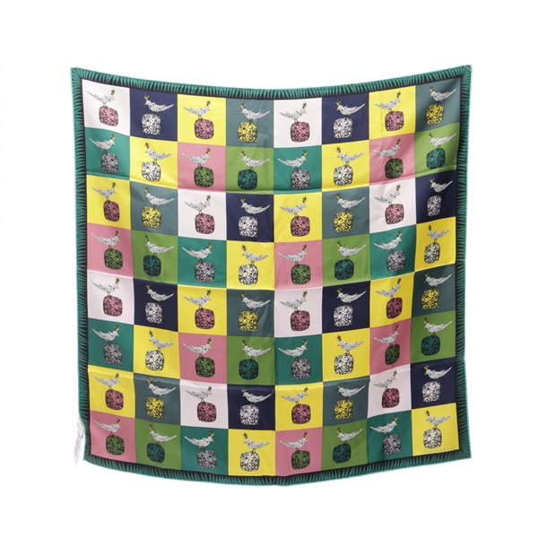 TIFFANY＆CO Schlumberger Bird on a Rock Scarf Stole silk Green Multicolor Used