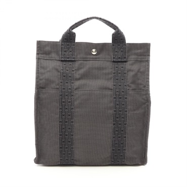 HERMES Herline Ad MM Rucksack Backpack Nylon canvas Gray Used unisex SHW