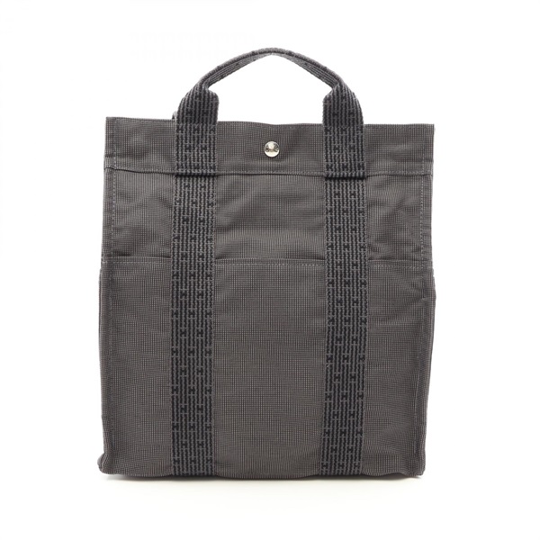 HERMES Herline Ad MM Rucksack Backpack Nylon canvas Gray Used unisex SHW