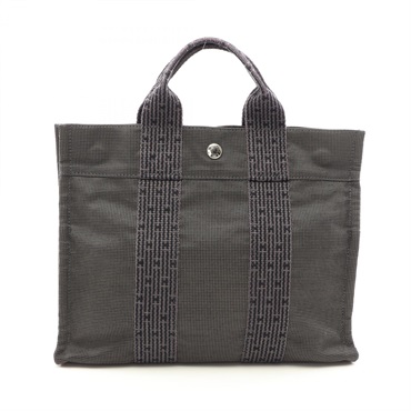 HERMES Herline PM Hand Tote Bag Nylon canvas Gray Used Women SHW