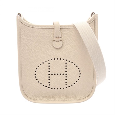 HERMES Evelyne Amazon TPM Shoulder Crossbody Bag leather Craie SHW Preowned G