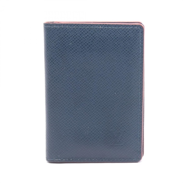 LOUIS VUITTON Organizer de Poche Card Case M30535 Taiga leather Navy Used mens