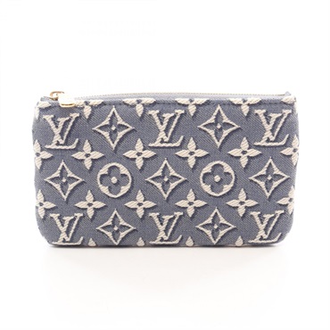 LOUIS VUITTON Pochette Cle S Key ring Pouch M2A149 canvas Blue Used Women