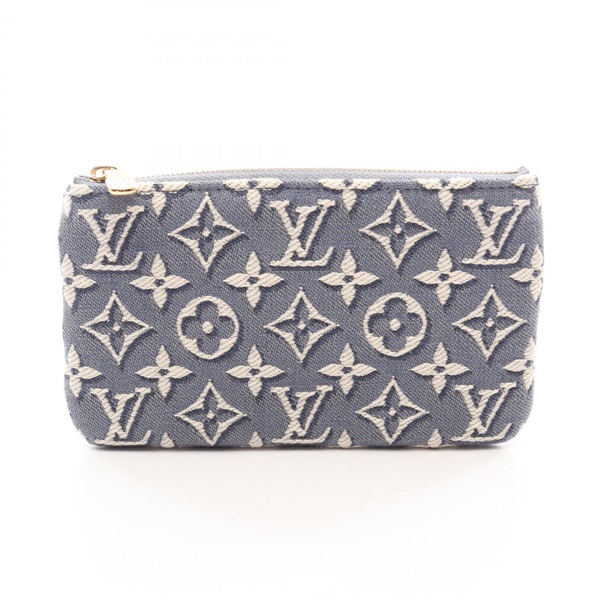LOUIS VUITTON Pochette Cle S Key ring Pouch M2A149 canvas Blue Used Women