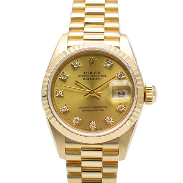 ROLEX Datejust 10P diamond S Wrist Watch 69178G Auto 18KYG Used Women