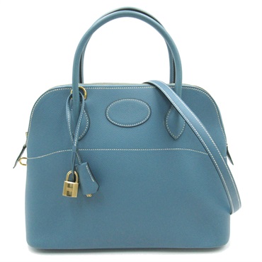 HERMES Bolide 31 2way Handbag Epsom leather Blue jean Used Women GHW C