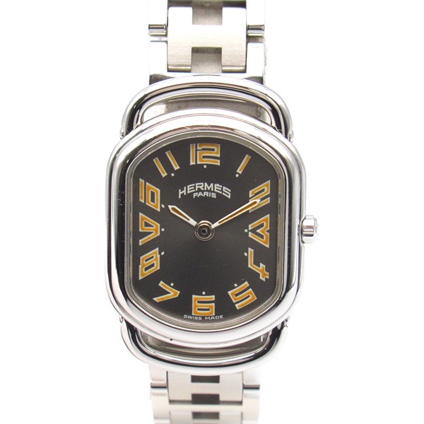 HERMES Rally Wrist Watch RA.1.210 Quartz Stainless Steel Used Women