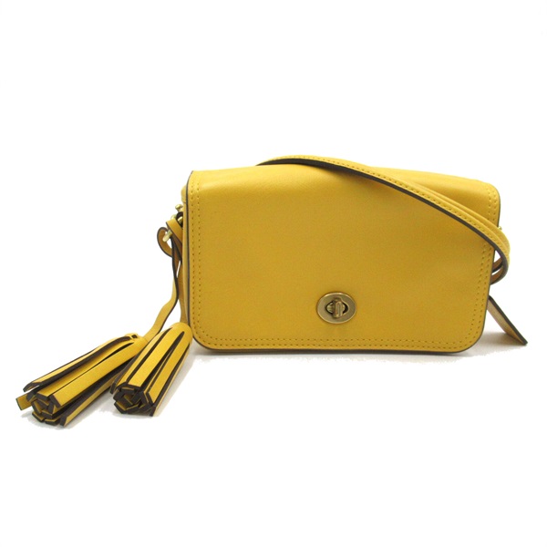 COACH Shoulder Bag 19914 leather Yellow Used Women