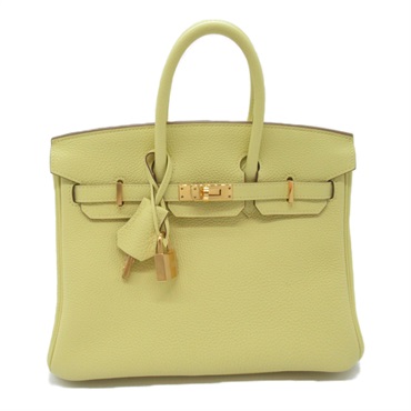HERMES Birkin 25 Handbag Togo leather Yellow Jaune poussin Used Women Z GHW