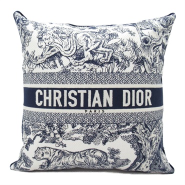 Christian Dior Small Square Cushion HYP02BCB2U_C340 fabric Toile de Jouy Navy