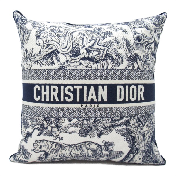 Christian Dior Small Square Cushion HYP02BCB2U_C340 fabric Toile de Jouy Navy