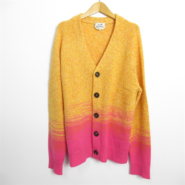 HERMES Knitwear cardigan jacket cashmere Pink Orange Used mens size M