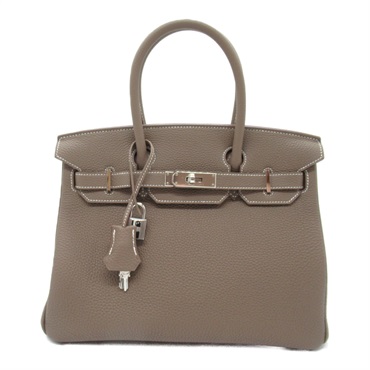 HERMES Birkin 30 Etoupe Gray Handbag Togo leather Grey Used Women SHW Q