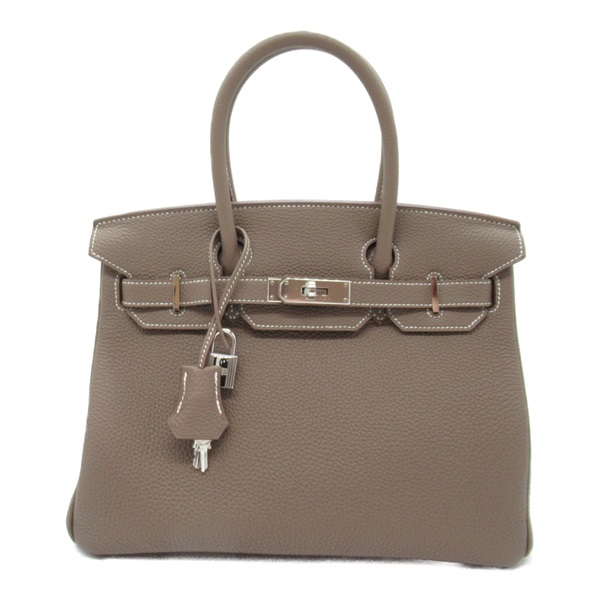HERMES Birkin 30 Etoupe Gray Handbag Togo leather Grey Used Women SHW Q