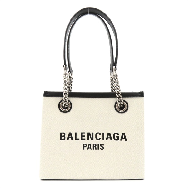 BALENCIAGA Duty Free Small Tote shoulder Bag 759941 2AAOK cotton leather used