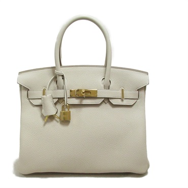 HERMES Birkin 30 Hand bag W Togo leather Craie GHW Used