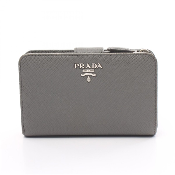 PRADA wallet 1ML225 Safiano leather Gray Used Women SHW