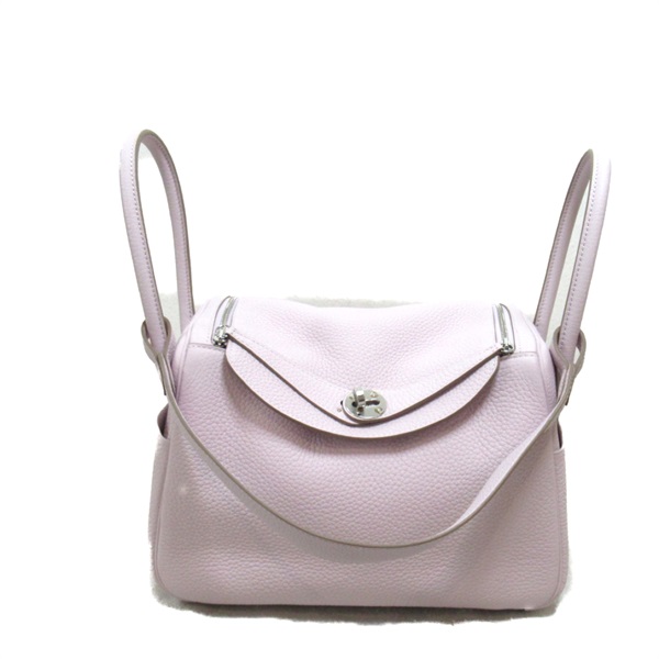 HERMES Lindy 26 Shoulder hand Bag W Taurillon Clemence mauve pale Used SHW