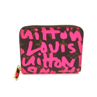 LOUIS VUITTON Zippy coin purse wallet M93707 Monogra Graphic canvas Brown Pink