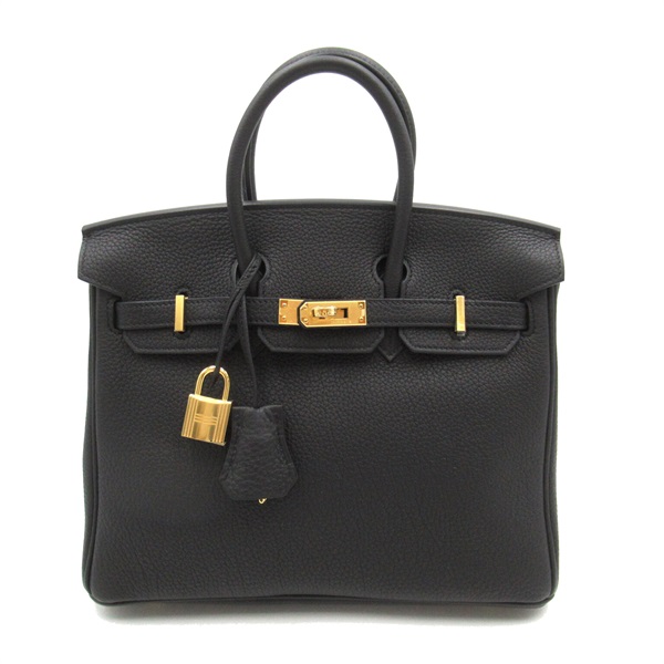 HERMES Birkin 25 Hand bag sac W Togo leather Black GHW