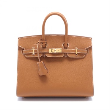 HERMES Birkin 25 Hand bag W Epsom leather Brown Gold GHW