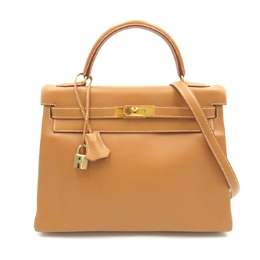 HERMES Kelly 32 2way shoulder Hand bag B Calfskin Natural GHW Used