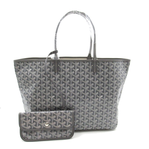 GOYARD Saint Louis PM Tote Hand Bag PVC coated canvas Gray Used Women