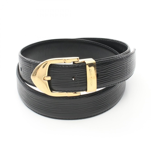 LOUIS VUITTON Ceinture belt M6832Q Epi leather Black Used mens