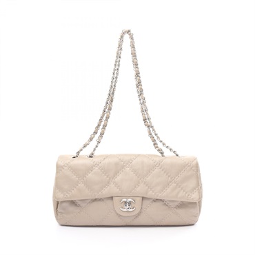 CHANEL CC Ultra stitch Chain Shoulder Bag A50852 Lamb leather Beige Used Women