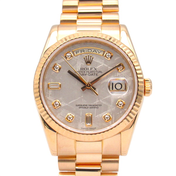 ROLEX Day-date diamond 2P Wrist Watch 118235A Automatic 18KPG GoldUsed mens