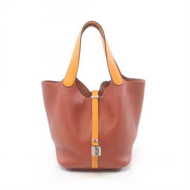 HERMES Picotin Lock MM Touch Hand bag A Taurillon Clemence Cuivre Used SHW