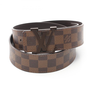 LOUIS VUITTON Ceinture LV Initial belt M9807 Damier canvas Ebene Used unisex LV