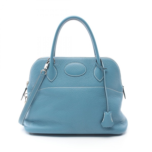 HERMES Bolide 31 Shoulder Hand bag Taurillon Clemence SHW Blue jean Used Women