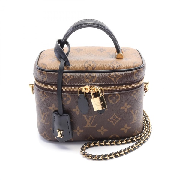 LOUIS VUITTON Vanity NV PM Hand bag M45165 Monogram Reverse leather Brown Used