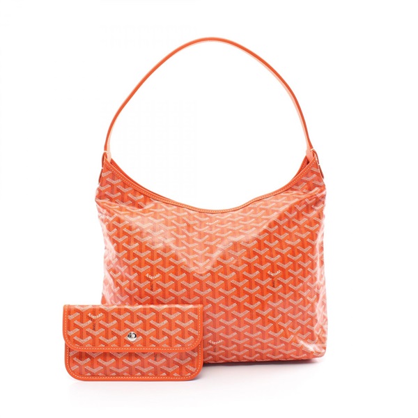 GOYARD Boheme Hobo Shoulder Bag PVC coated canvas leather Orange Used Women