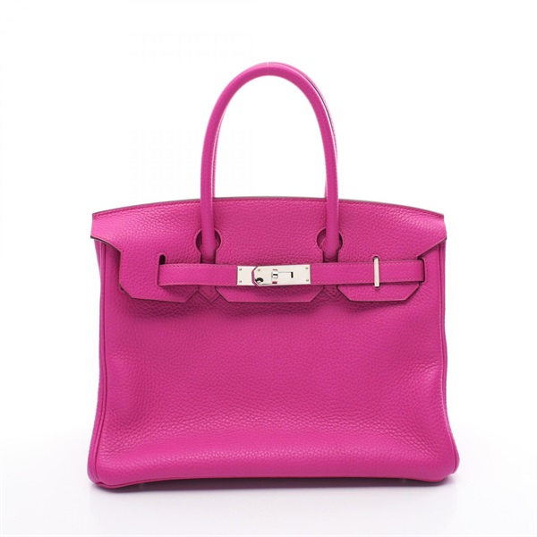 HERMES Birkin 30 Handbag Taurillon Clemence leather Magnolia Used Women C SHW