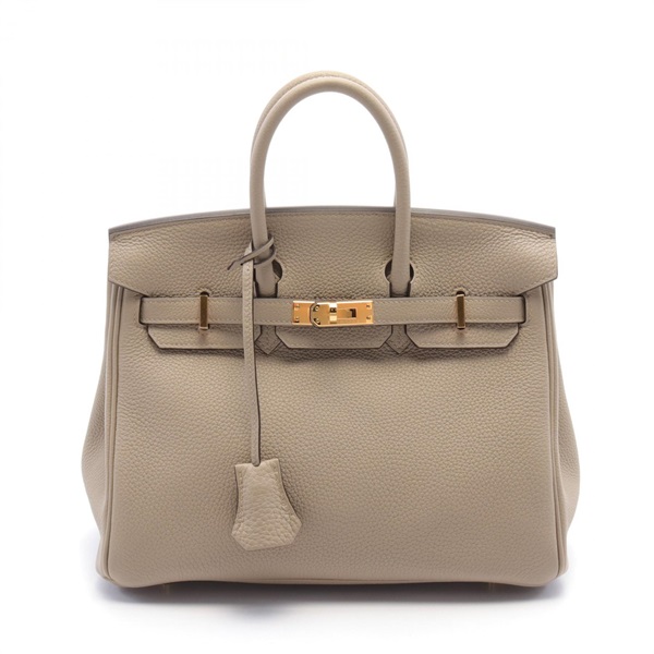 HERMES Birkin 25 Hand bag Togo leather GHW Gris Tourterelle Beige Used Women