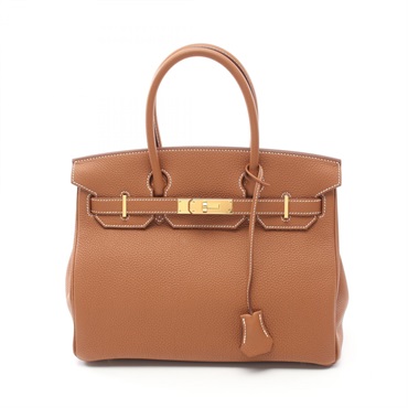 HERMES Birkin 30 Hand bag Togo leather GHW Gold Brown Used Women