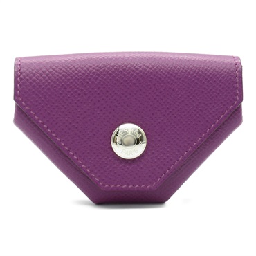 HERMES Le vin quatre Verso coin purse Epsom leather Purple Leysin Anemone Used D