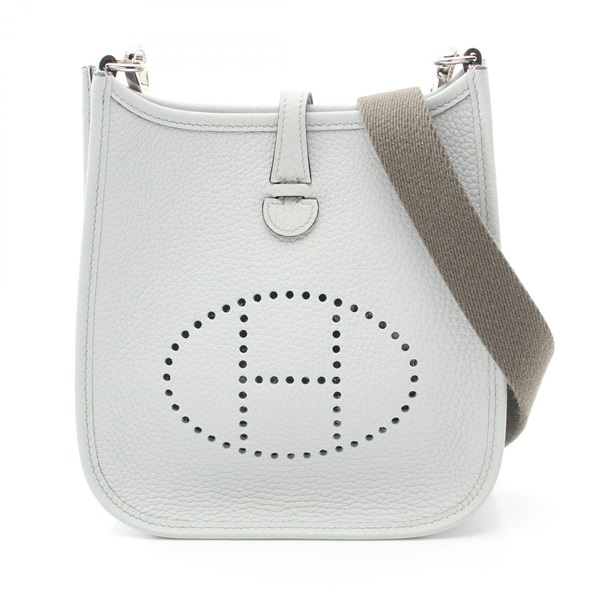 HERMES Evelyne TPM Amazon Shoulder crossbody Bag B Taurillon Clemence Blue pale